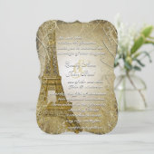 Eiffeltower Gold Swirl lekt verbrande goudmetalen Kaart (Staand voorkant)