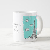 Eiffeltower Illustratie aangepaste tekst jumbo-mok Grote Koffiekop (Voorkant rechts)