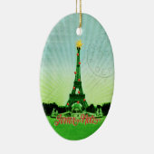 Eiffeltower - kerstcollage keramisch ornament (Rechts)
