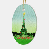 Eiffeltower - kerstcollage keramisch ornament (Links)