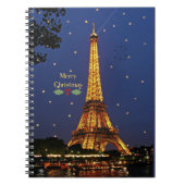 Eiffeltower Kerstmis Notitieboek (Voorkant)