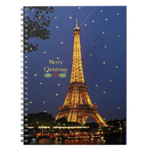Eiffeltower Kerstmis Notitieboek