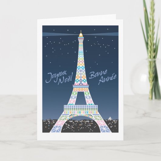 Eiffeltower - kerstWenskaart Feestdagen Kaart (Voorkant)