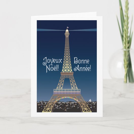 Eiffeltower - kerstWenskaart Feestdagen Kaart (Voorkant)