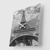 Eiffeltower kijkt naar B&W Square Wall klok (Hoek)