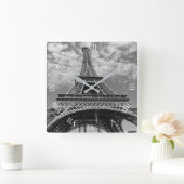Eiffeltower kijkt naar B&W Square Wall klok (Huis)