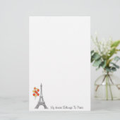 Eiffeltower met ballonnen voor notebookpapier briefpapier (Staand voorkant)