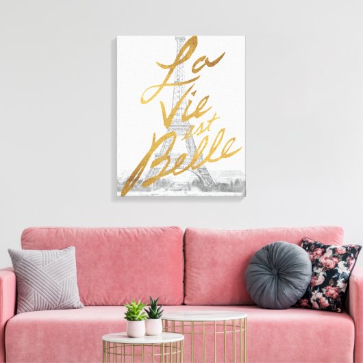 Eiffeltower met Gold-certificering Canvas Afdruk (Insitu (Woonkamer))