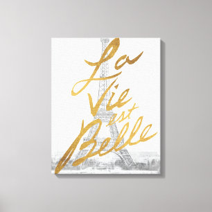 Eiffeltower met Gold-certificering Canvas Afdruk