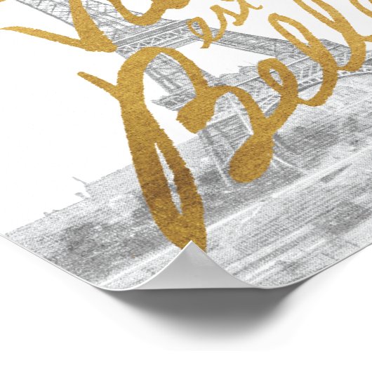 Eiffeltower met Gold-certificering Poster (Hoek)