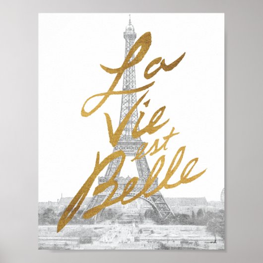 Eiffeltower met Gold-certificering Poster (Voorkant)