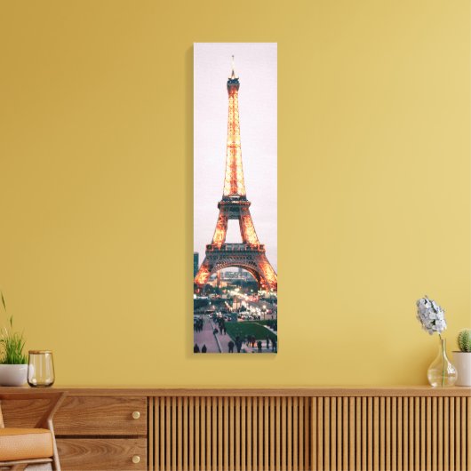 Eiffeltower met lichtverticaal canvas (Insitu (Woonkamer))