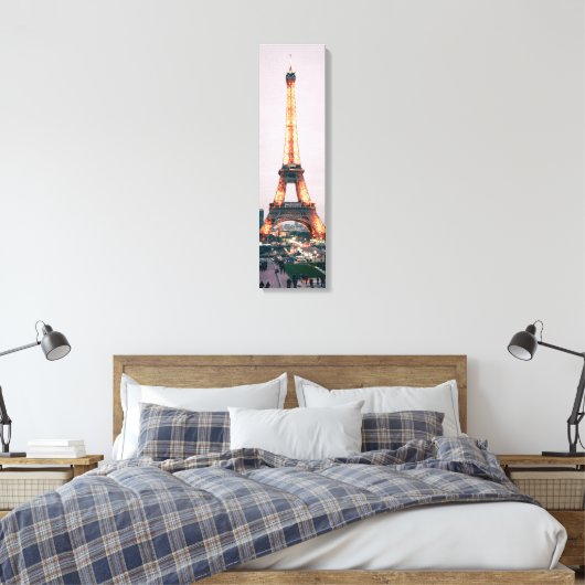 Eiffeltower met lichtverticaal canvas (Insitu (Slaapkamer))