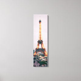 Eiffeltower met lichtverticaal canvas afdruk