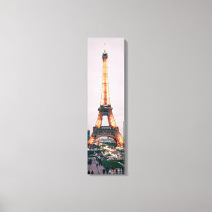Eiffeltower met lichtverticaal canvas afdruk