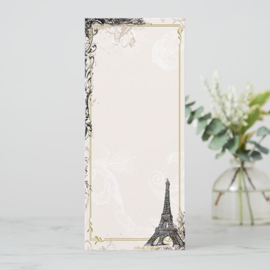Eiffeltower met  stijl kaart (Staand voorkant)