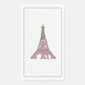 Eiffeltower Roos Rozen Topiary art Paper Guest Servet (Voorkant)
