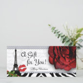 Eiffeltower Roos voor kerstcadeaubon voor Salon (Staand voorkant)