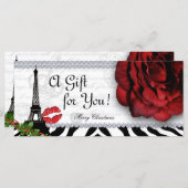 Eiffeltower Roos voor kerstcadeaubon voor Salon (Voorkant / Achterkant)