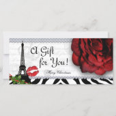 Eiffeltower Roos voor kerstcadeaubon voor Salon (Voorkant)