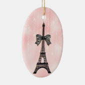 Eiffeltower - Roze en zwarte kerst Keramisch Ornament (Rechts)