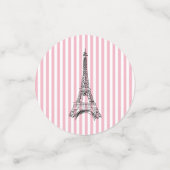 Eiffeltower - roze witte strepe tekenpartij confetti (Kleine voorkant)