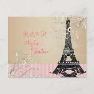 Eiffeltower RSVP's vereisen 5 x 7 uitnodigingen