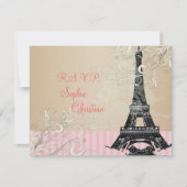 Eiffeltower RSVP's vereisen 5 x 7 uitnodigingen (Voorkant)