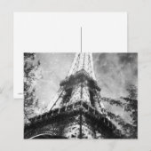 Eiffeltower voor acht uur, zwart-wit briefkaart (Voorkant / Achterkant)