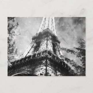 Eiffeltower voor acht uur, zwart-wit briefkaart