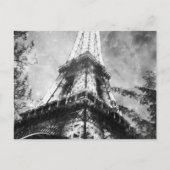 Eiffeltower voor acht uur, zwart-wit briefkaart (Voorkant)