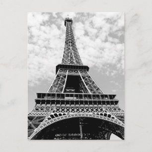 Eiffeltower voor zwart-wit Parijs Briefkaart