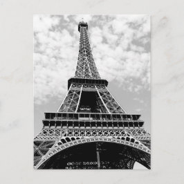 Eiffeltower voor zwart-wit Parijs Briefkaart