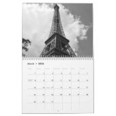 Eiffeltower voor zwart-wit Parijs Kalender (Mar 2026)