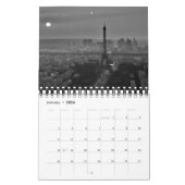 Eiffeltower voor zwart-wit Parijs Kalender (Jan 2026)