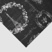 Eiffeltower - zwarte Ephemera ontkoppelen Tissuepapier (Detail)