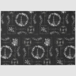 Eiffeltower - zwarte Ephemera ontkoppelen Tissuepapier