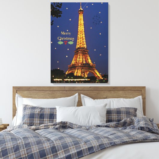 Eiffeltowerkerst, feestelijke foto canvas afdruk (Insitu (Slaapkamer))