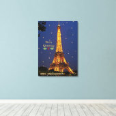Eiffeltowerkerst, feestelijke foto canvas afdruk (Insitu (Houten vloer))