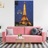 Eiffeltowerkerst, feestelijke foto canvas afdruk (Insitu (Woonkamer))