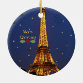 Eiffeltowerkerst, feestelijke foto keramisch ornament (Achterkant)