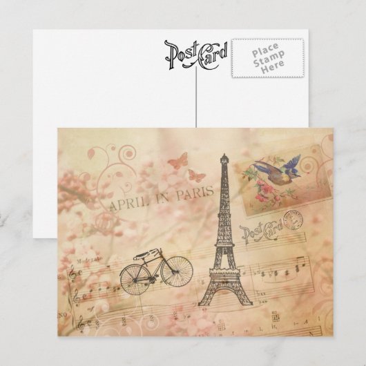  Eiffeltowerkunst Briefkaart (Voorkant / Achterkant)