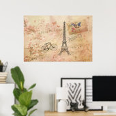 Eiffeltowerkunst Poster (Thuiskantoor)