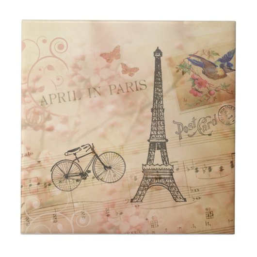  Eiffeltowerkunst Tegeltje (Voorkant)