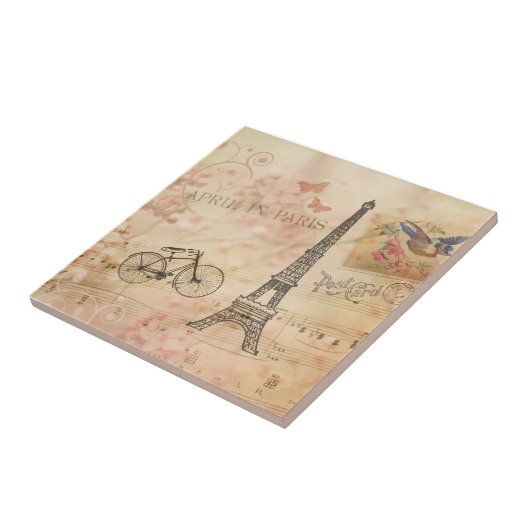  Eiffeltowerkunst Tegeltje (Zijkant)