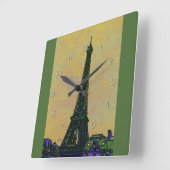 Eiffeltowerkunst Vierkante Klok (Hoek)