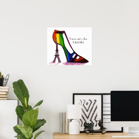 Eiffeltowerschoen Poster (Thuiskantoor)
