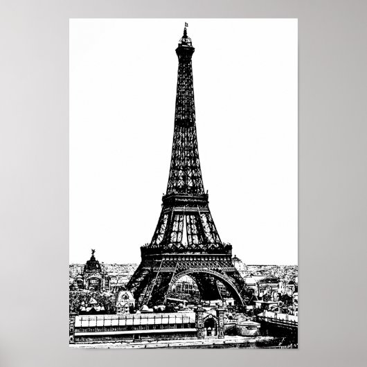 Eiffeltowertekening 19e eeuw poster (Voorkant)