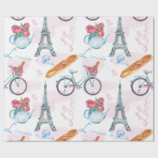 Eiffeltowerwerkpapier Cadeaupapier (Vlak)