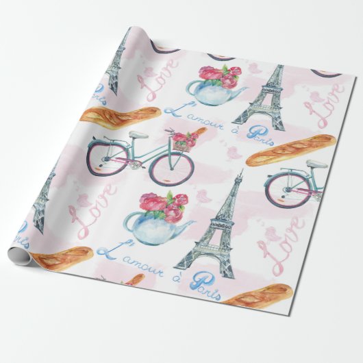 Eiffeltowerwerkpapier Cadeaupapier (Uitgerold)